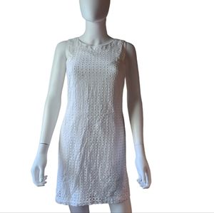 Banana Republic White Square Eyelet Summer Dress